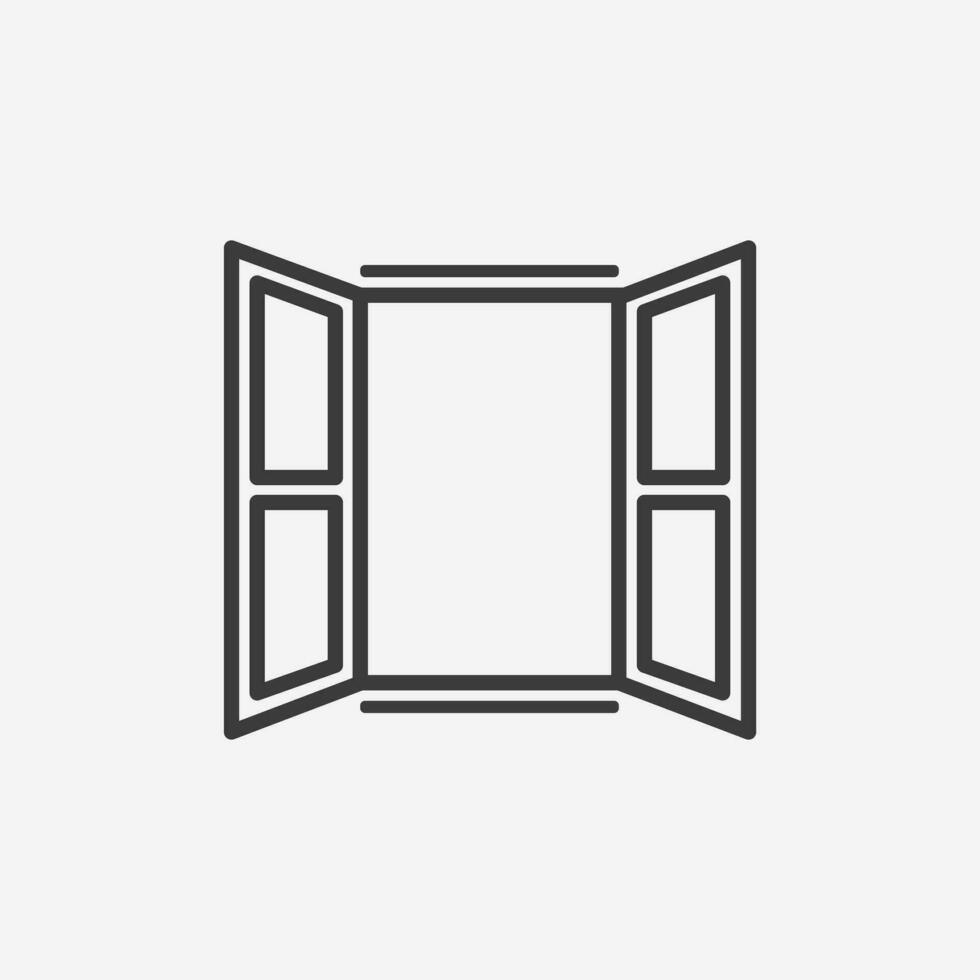 Window line flat icon vector. Premium quality symbol. Home, house symbol vector