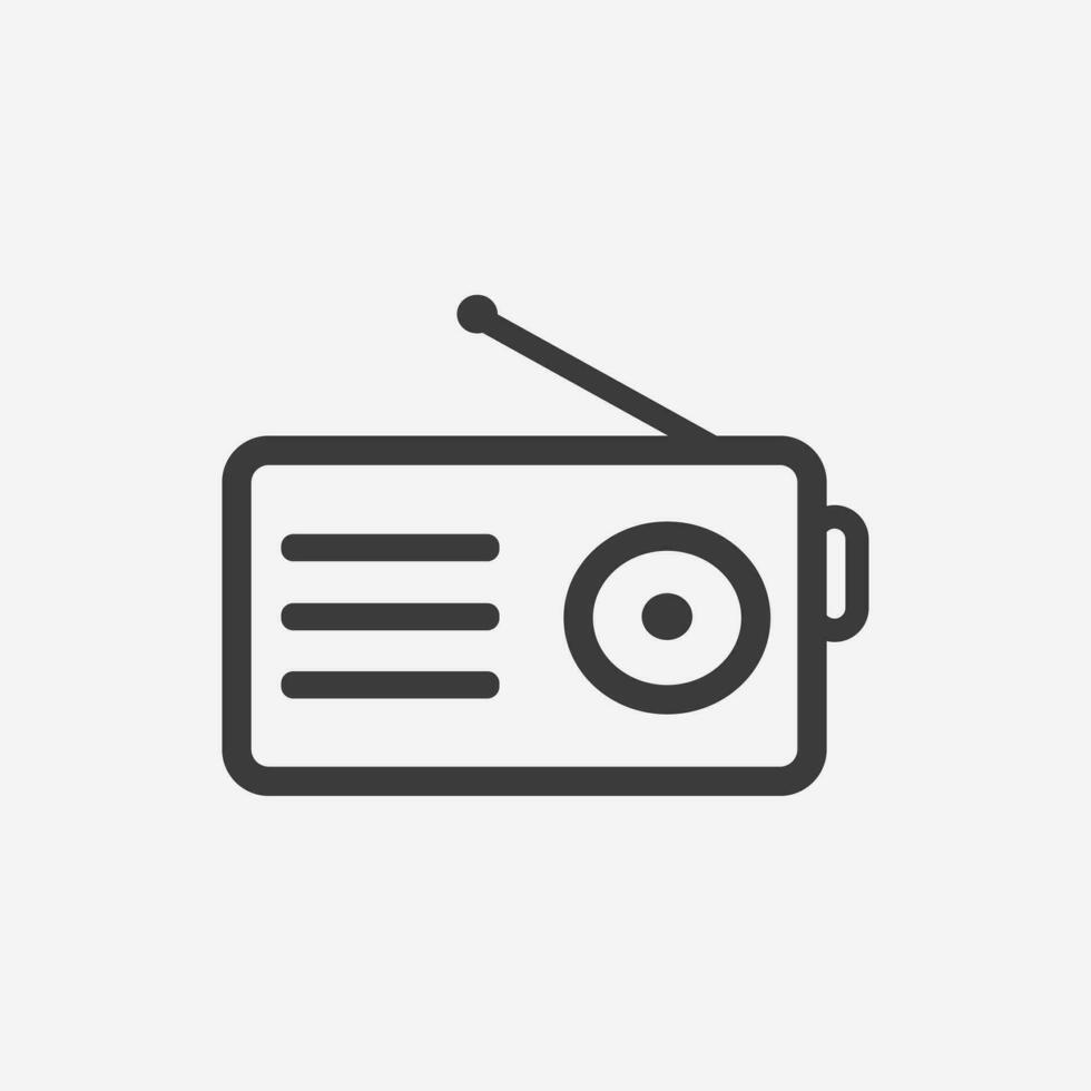 retro radio icon vector. Fm, broadcast symbol sign vector