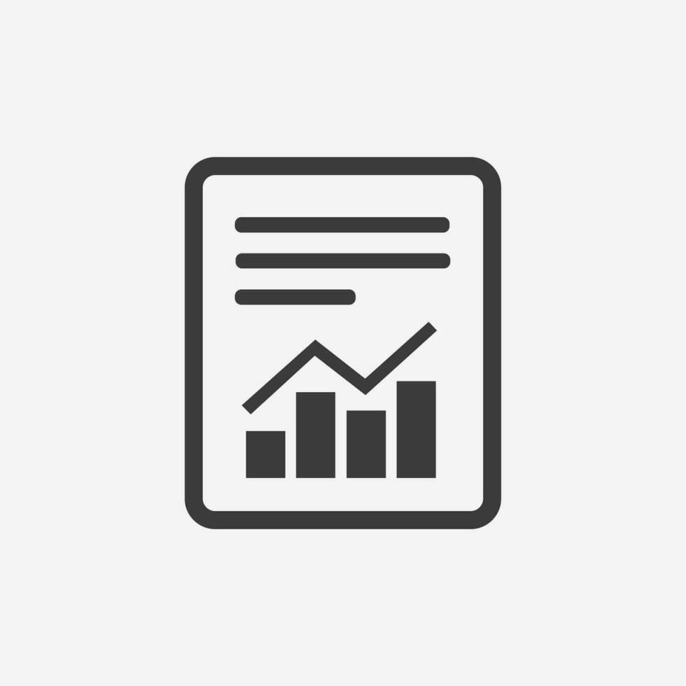 Text file, report icon vector. document file with chart, graph symbol sign vector