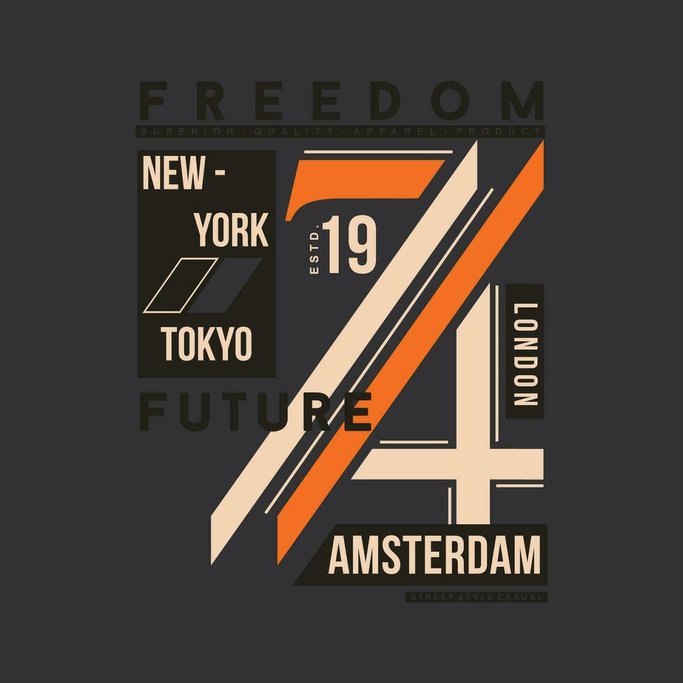 freedom future lettering typography vector, abstract graphic, illustration, for print t shirt vector