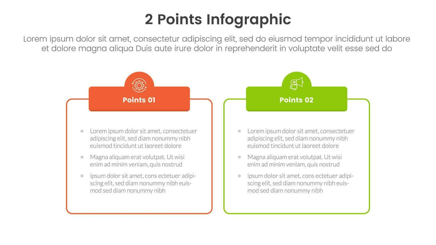 versus o comparar y comparación concepto para infografía modelo bandera con contorno caja mesa con encabezamiento con dos punto lista información vector