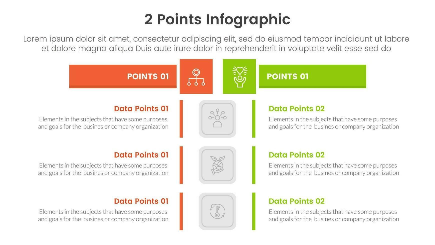 versus or compare and comparison concept for infographic template banner with box rectangle table opposite with two point list information vector