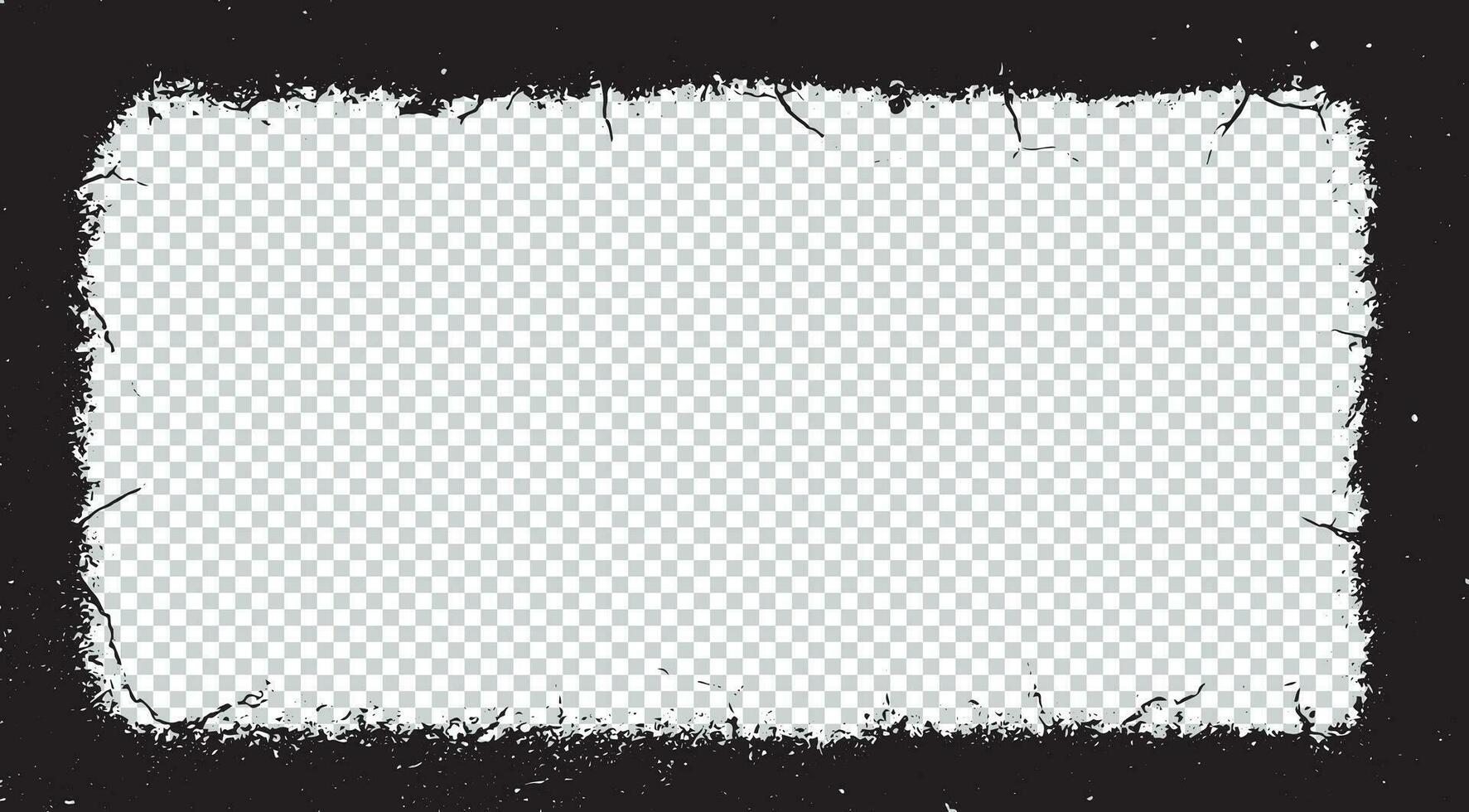 grunge frame with black and white paint vector