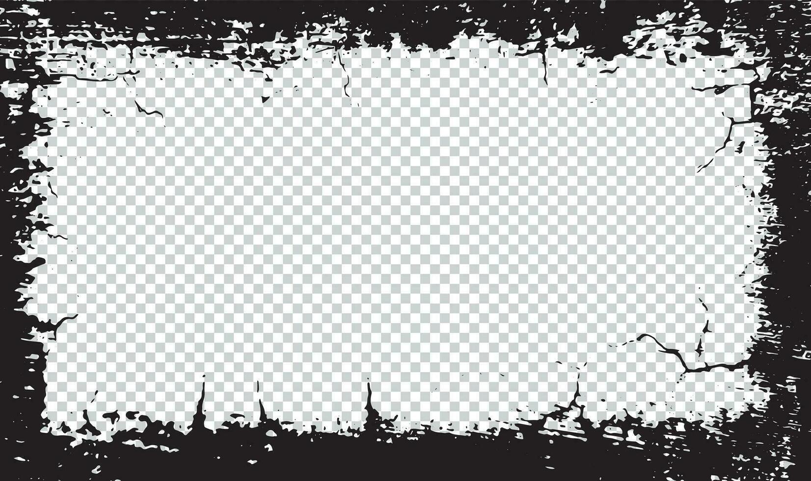 grunge frame with black paint on white background vector