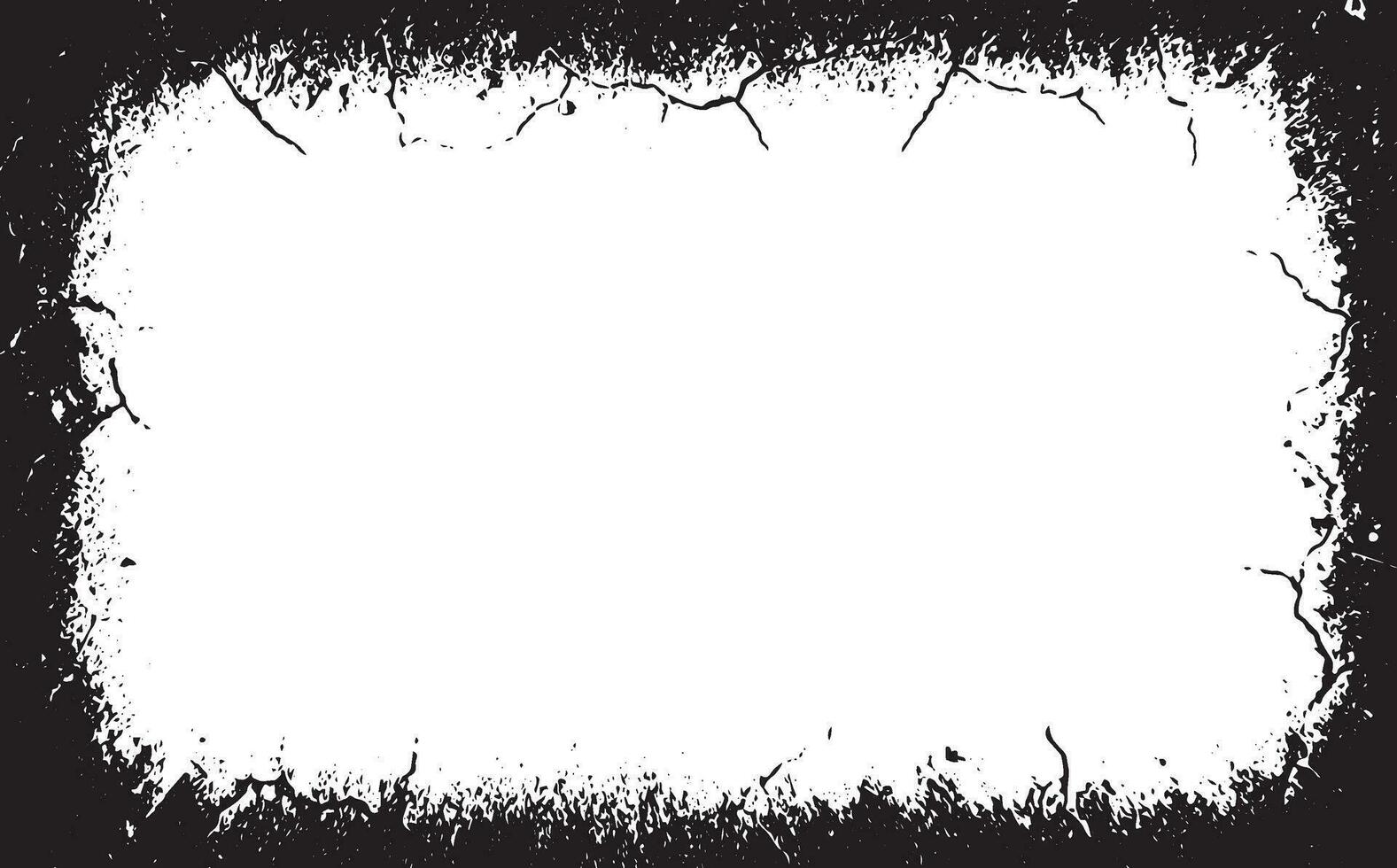 grunge frame with black paint on white background vector