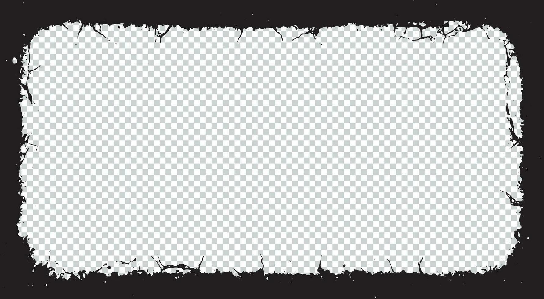 grunge frame with black and white paint vector