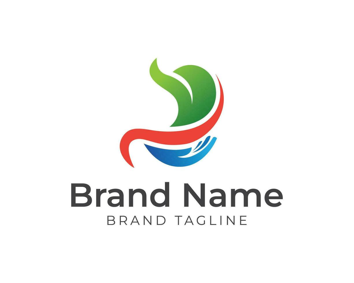gastric or stomach health logo. stomach combination logo in the shape of a healthy person. health and wellness logo template. vector