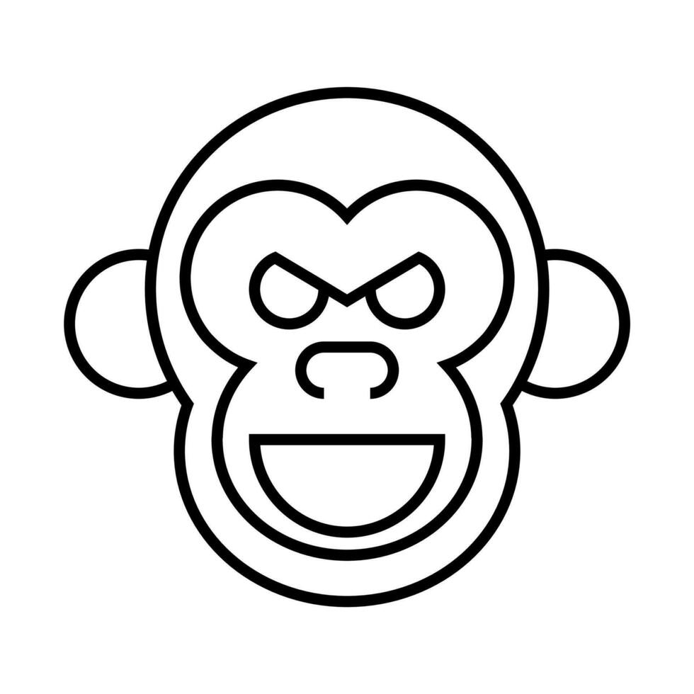 gorilla icon, sign, symbol in line style vector