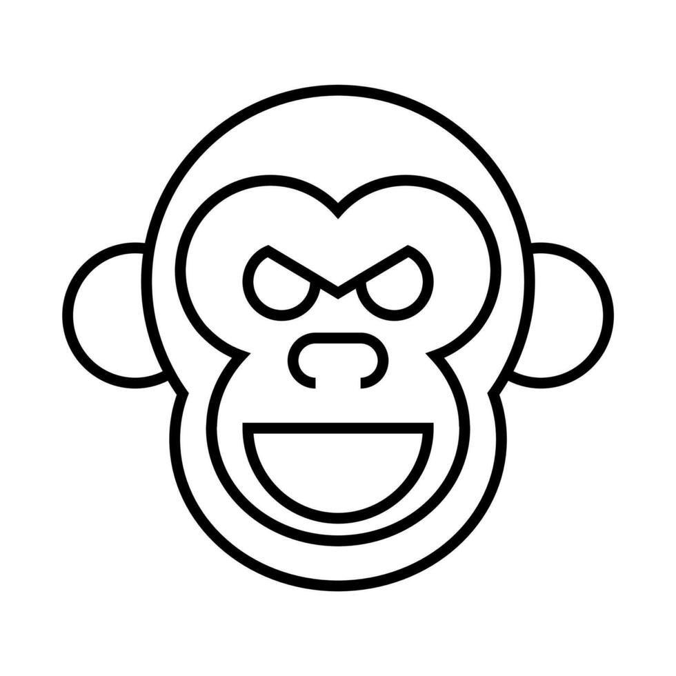 gorilla icon, sign, symbol in line style vector