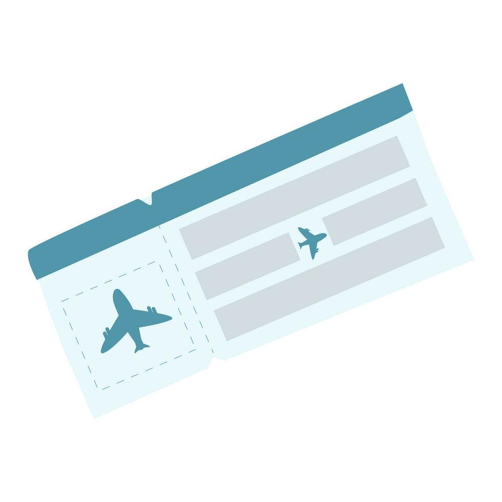 the icon symbol of the ticket on a white background is full color. plane ticket - vector illustration in the style of flat cartoon