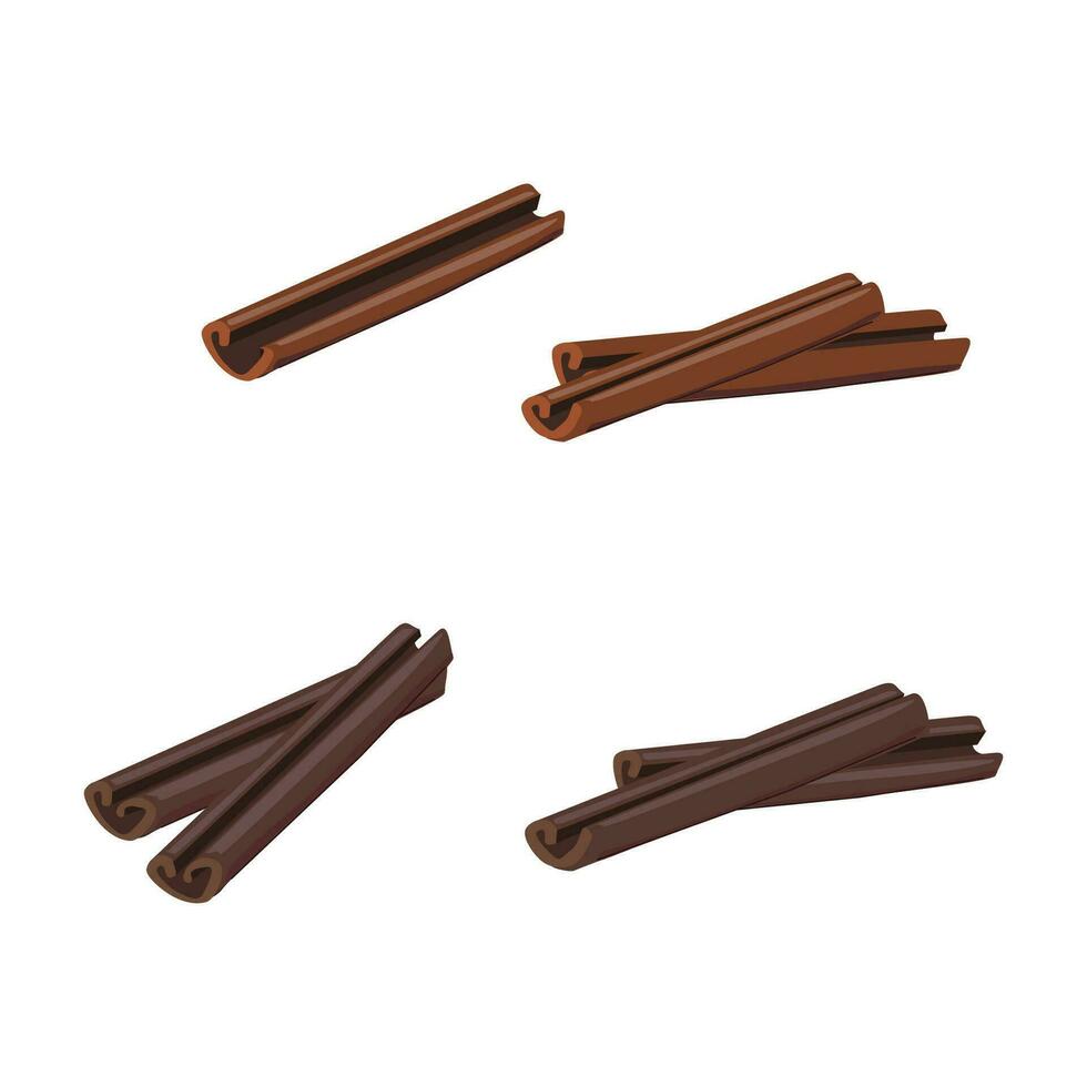 cinnamon sticks in cartoon flat style. vector illustration on a white background.