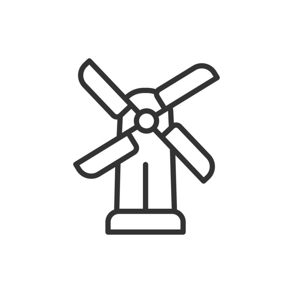 Wind turbine icon vector. Linear style sign for mobile concept and web design. vector