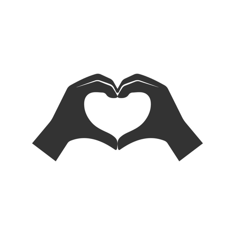 Hands making a heart gesture icon vector. filled style sign for mobile concept and web design. vector