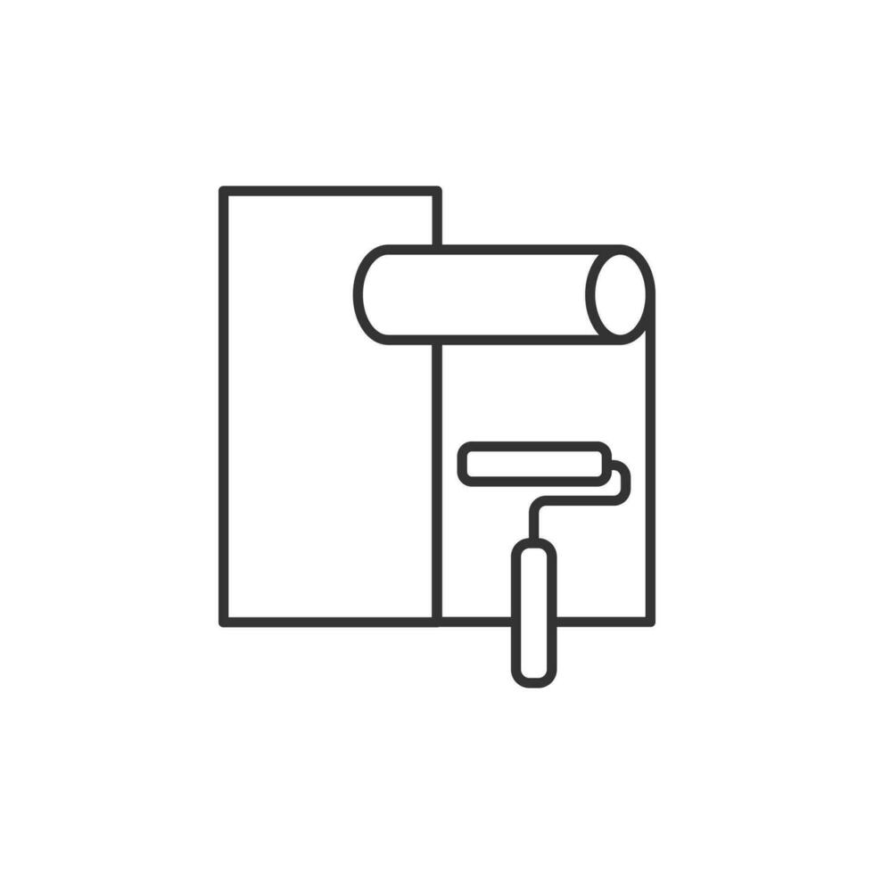 Wallpaper rolls icon vector. Linear style sign for mobile concept and web design. vector