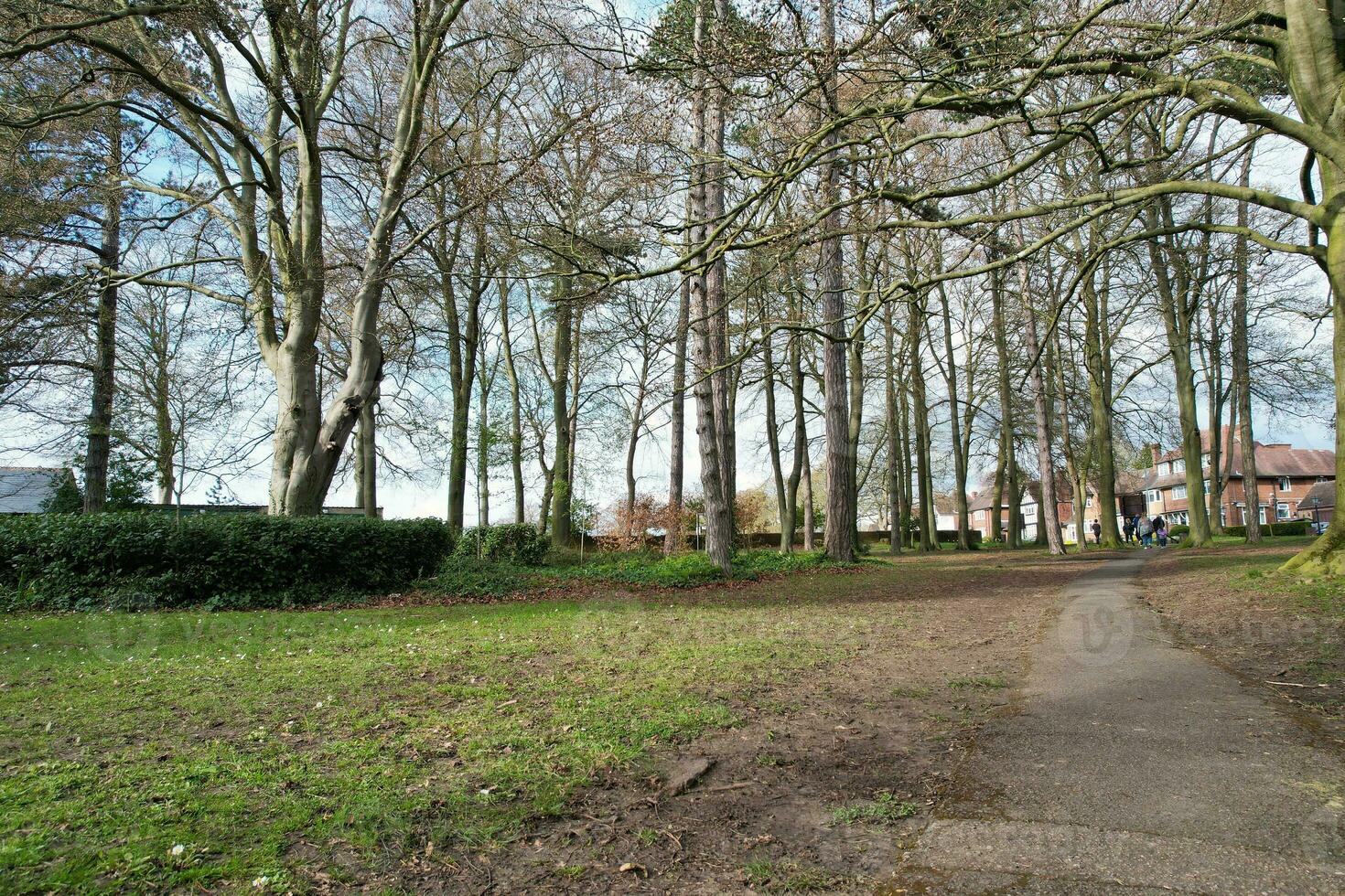 High Angle View of Wardown Museum Public Park Which has a Free Access to Ordinary Public. The Wardown Public Park is Located Near to Central Luton City of England, Captured on April 16th, 2023 photo