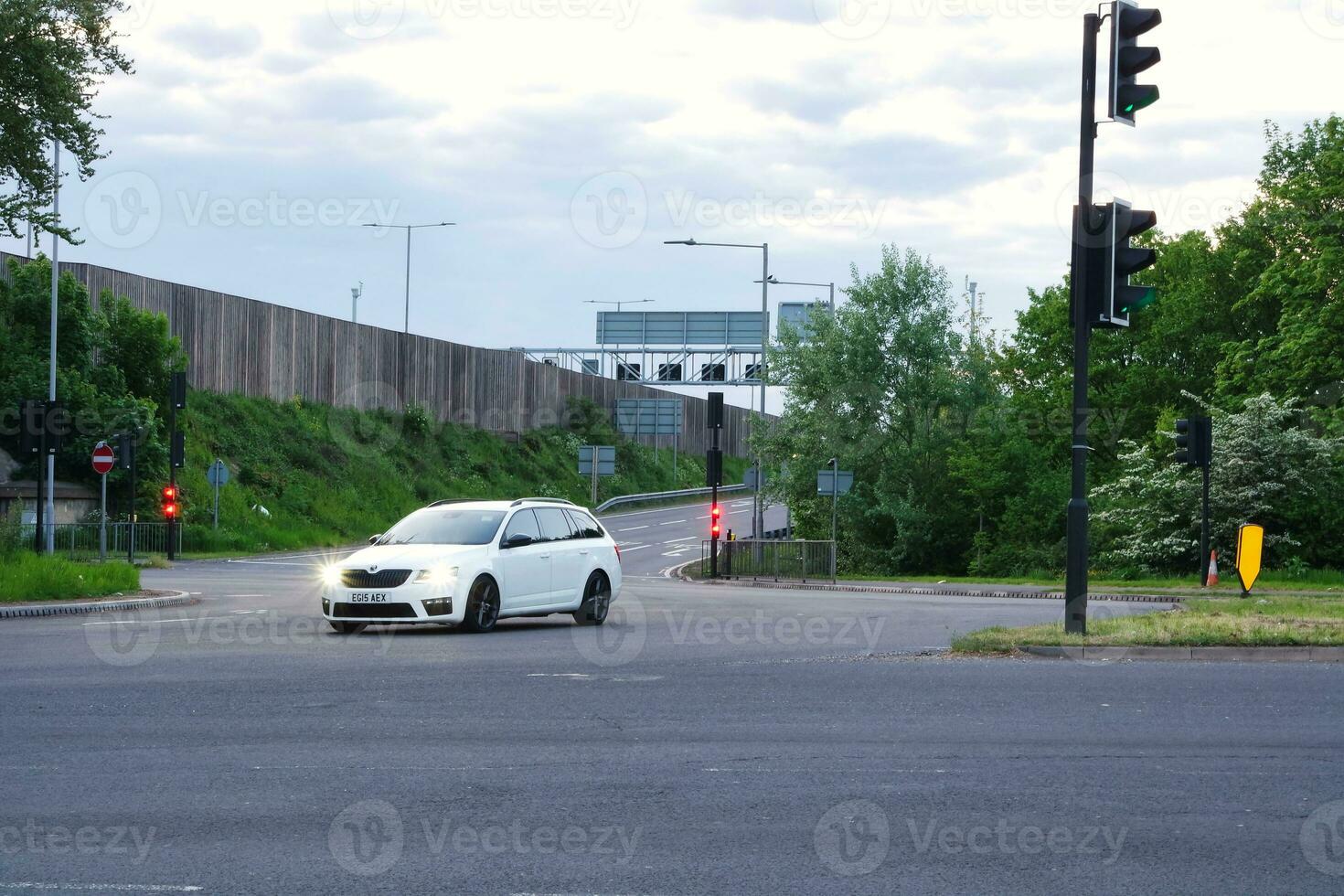 Long Exposure City and Road Footage of Evening Traffic over Luton City of England UK. Captured on May 15th, 2023 photo