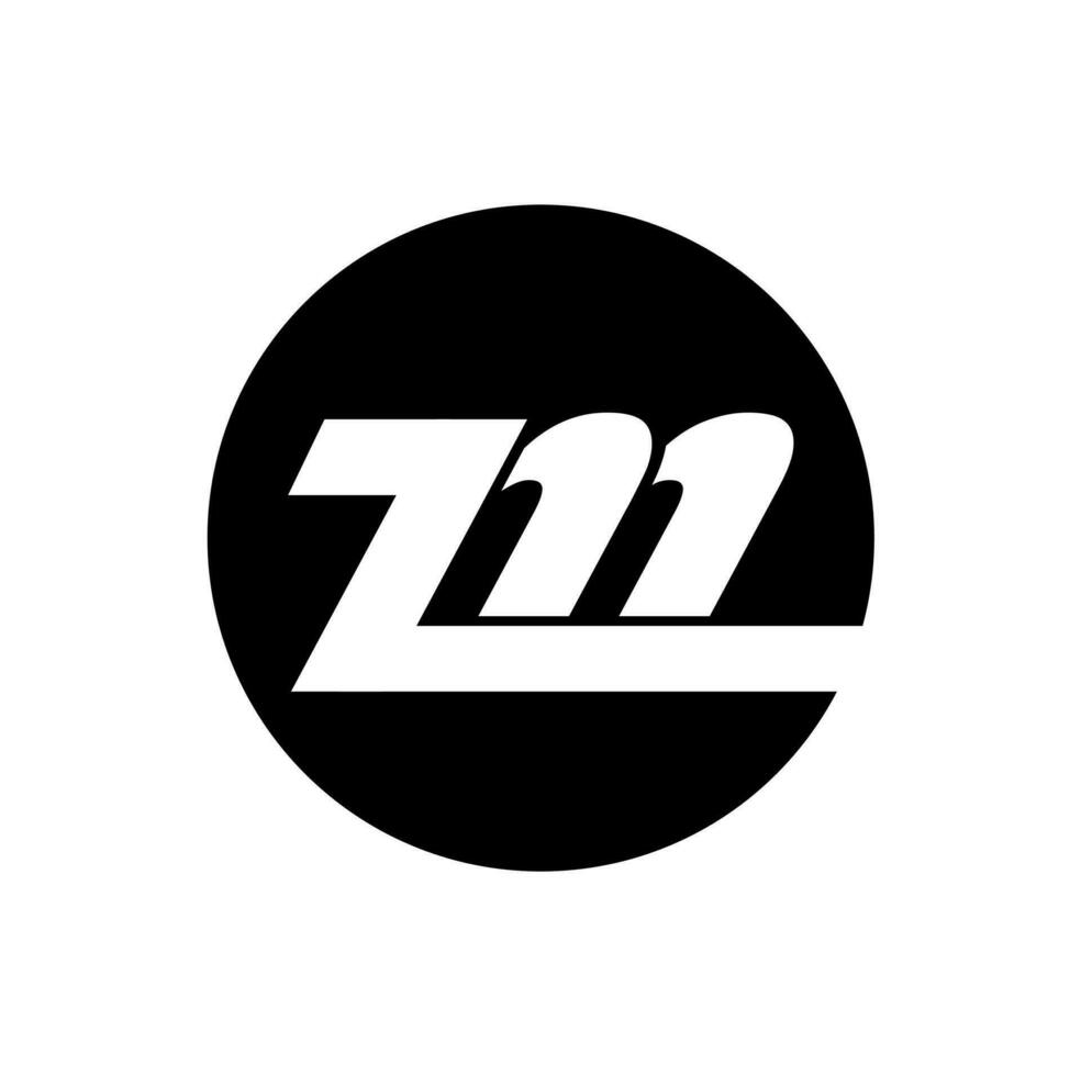 ZM vector form icon. ZM typography monogram.