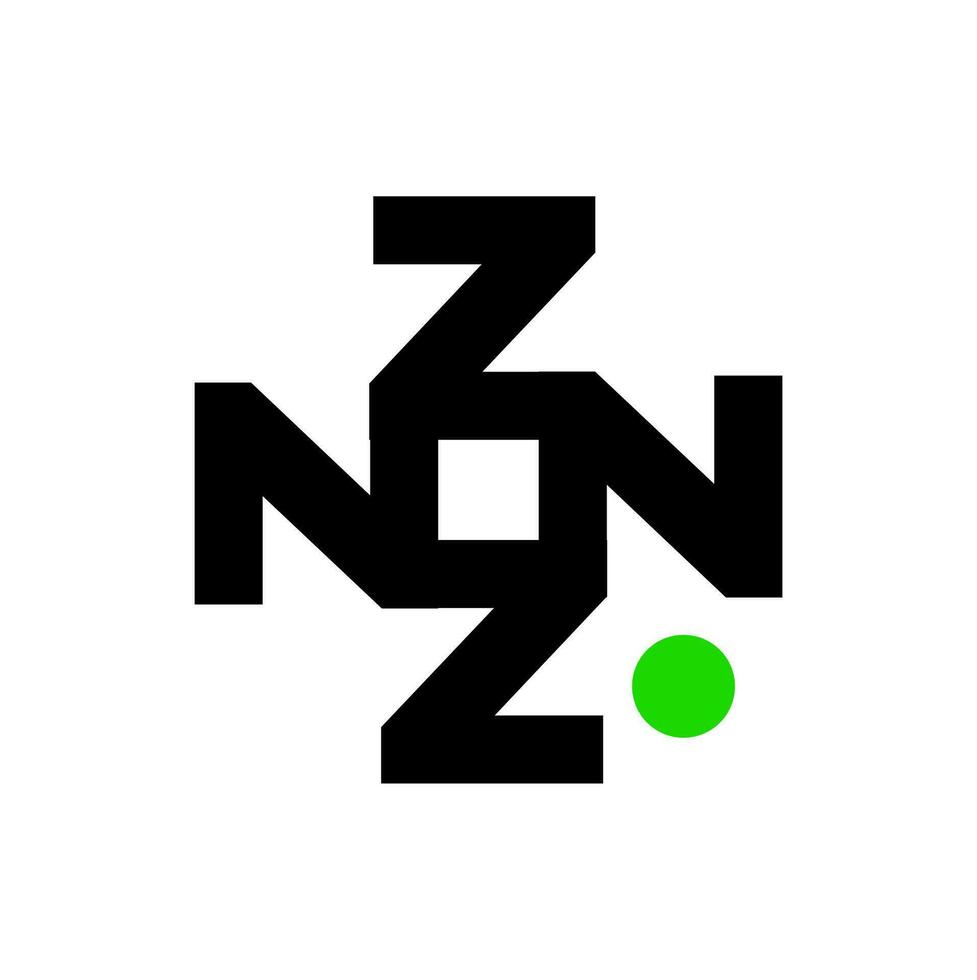 ZN company monogram. NZ initial letter icon. vector