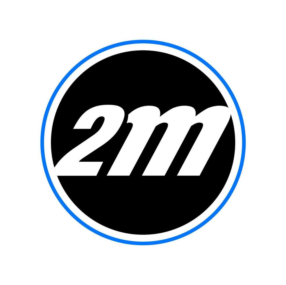 2m followers on social media monogram. 2 million  vector icon.