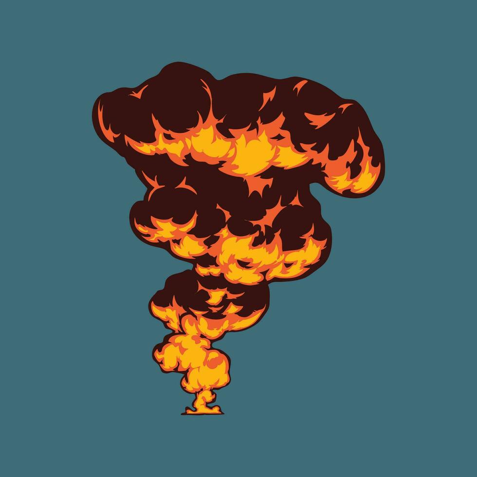 vector illustration of a Bomb explosion and fire bang