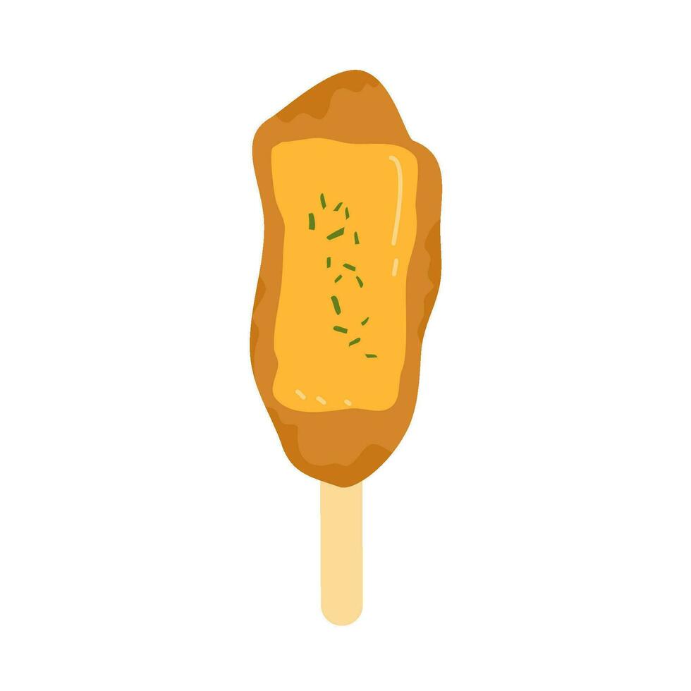 hand drawn tasty corn dogs cheese illustration vector