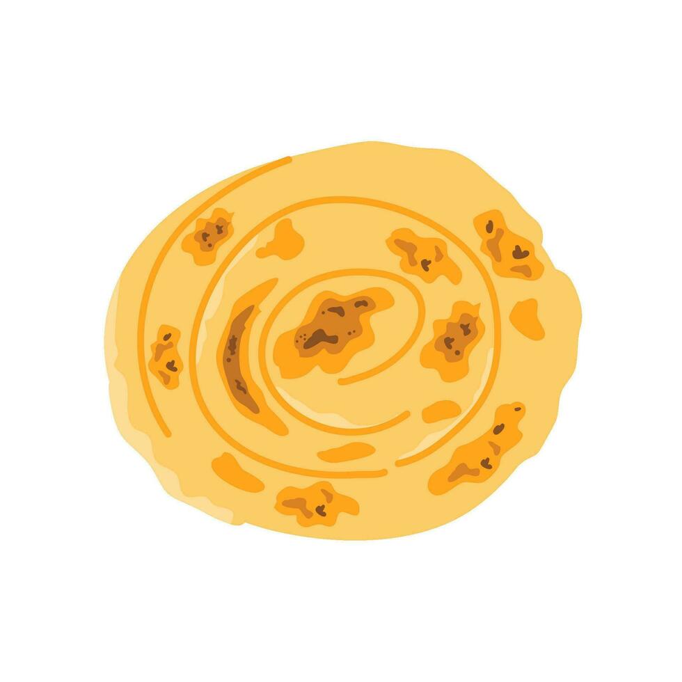 plano un pan o Roti maría Roti Canai comida vector