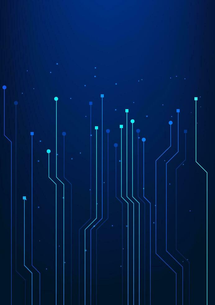 circuito tablero tecnología antecedentes dentro electrónico dispositivos, oscuro azul vector ilustración con rayas para un único mirar.