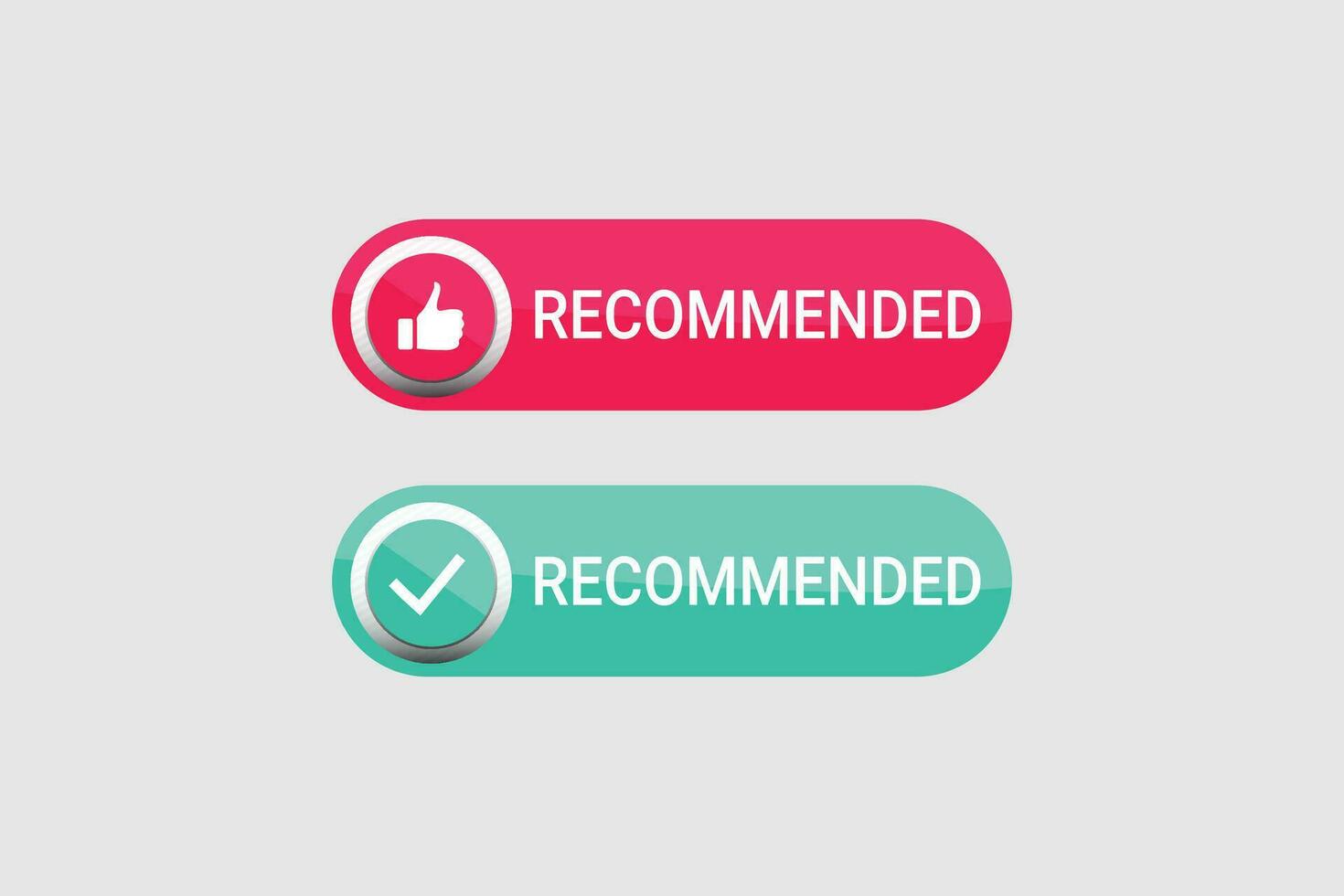 Recommend icon banner recommended with thumb up vector