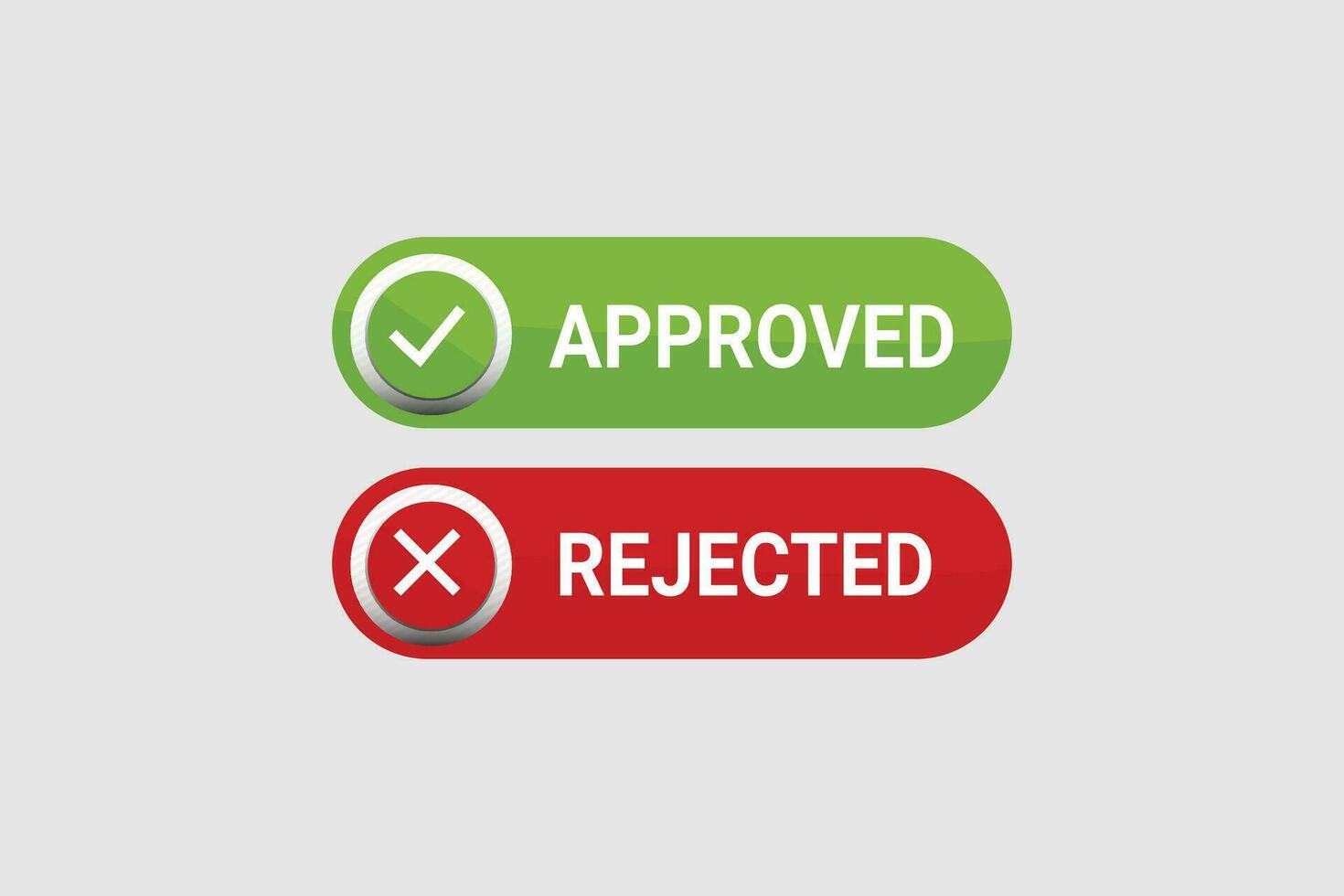 Vector approved and rejected badge banner template design