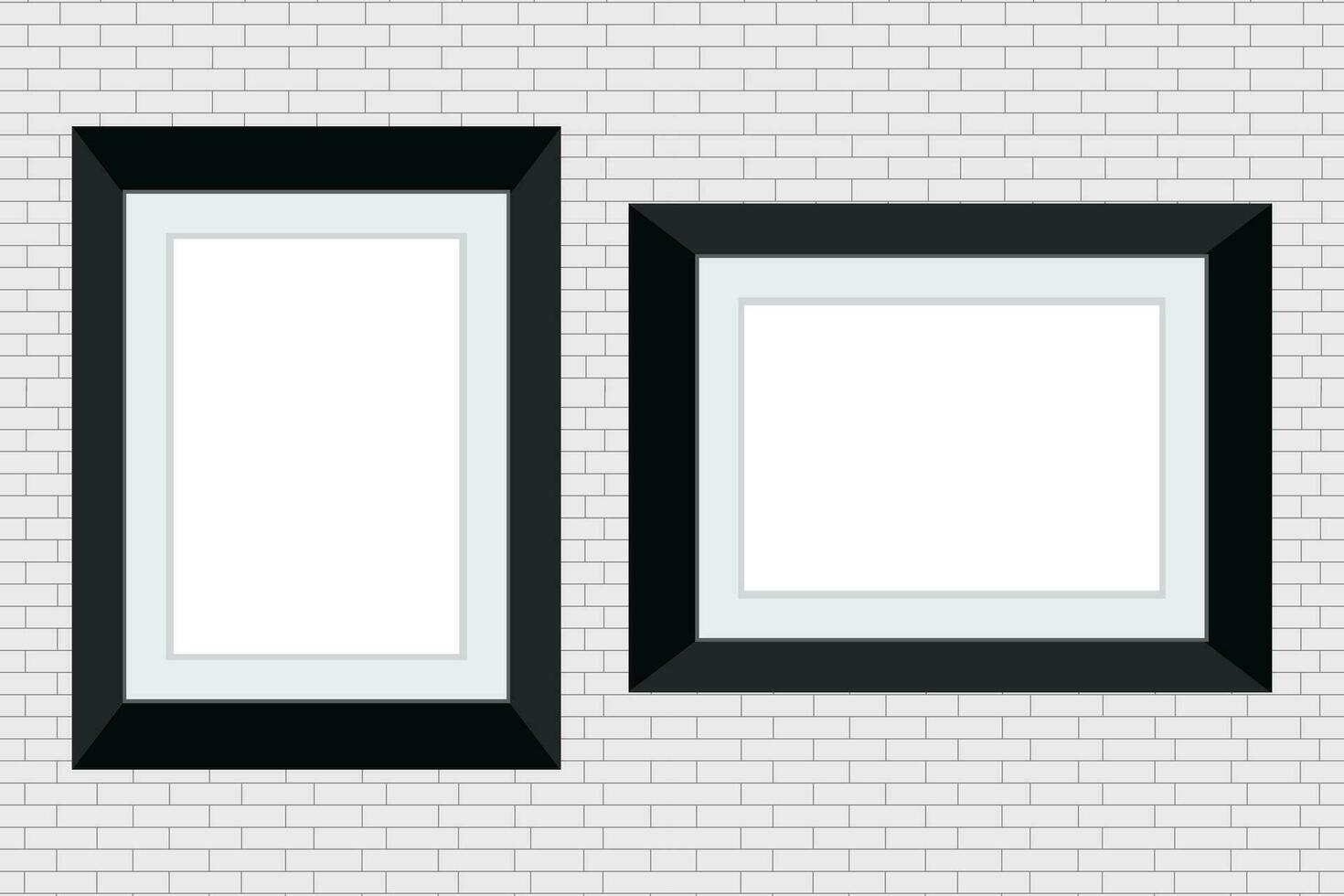 Composition with empty frame on wall vector