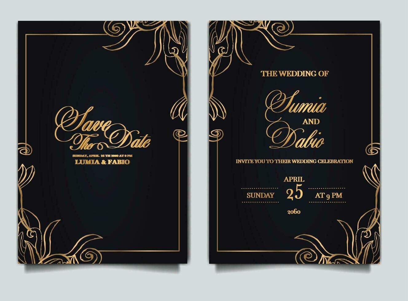 invitation wedding luxury vector