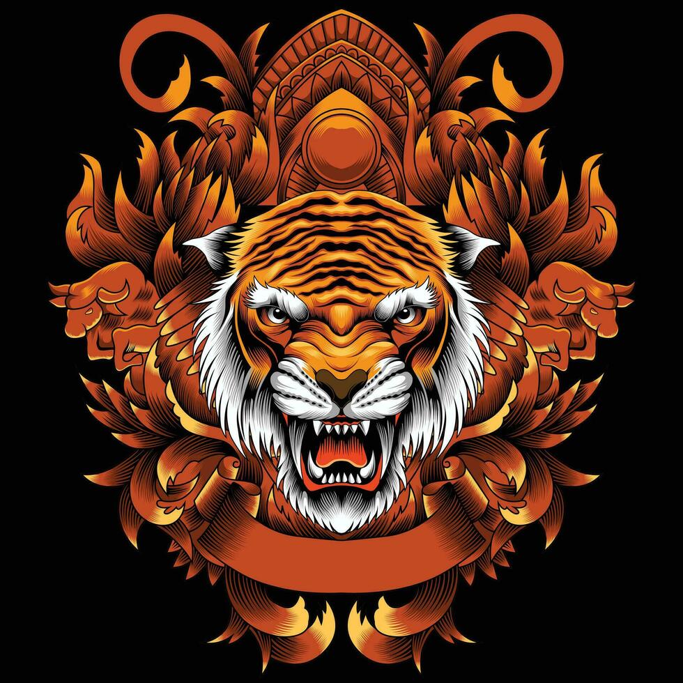 Tiger head vector illustration