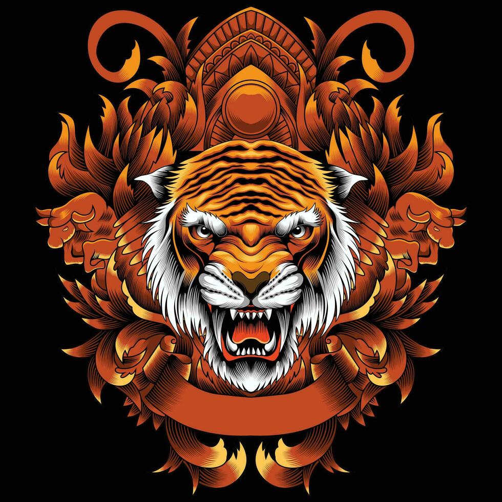 Tiger head vector illustration