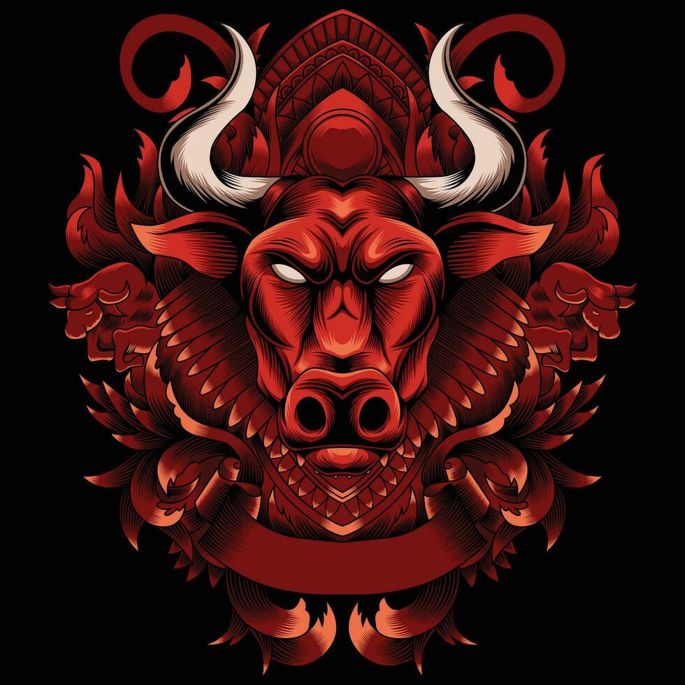 Bull head vector illustration