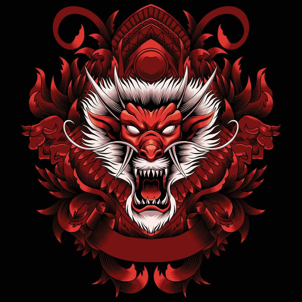 Dragon head vector illustration