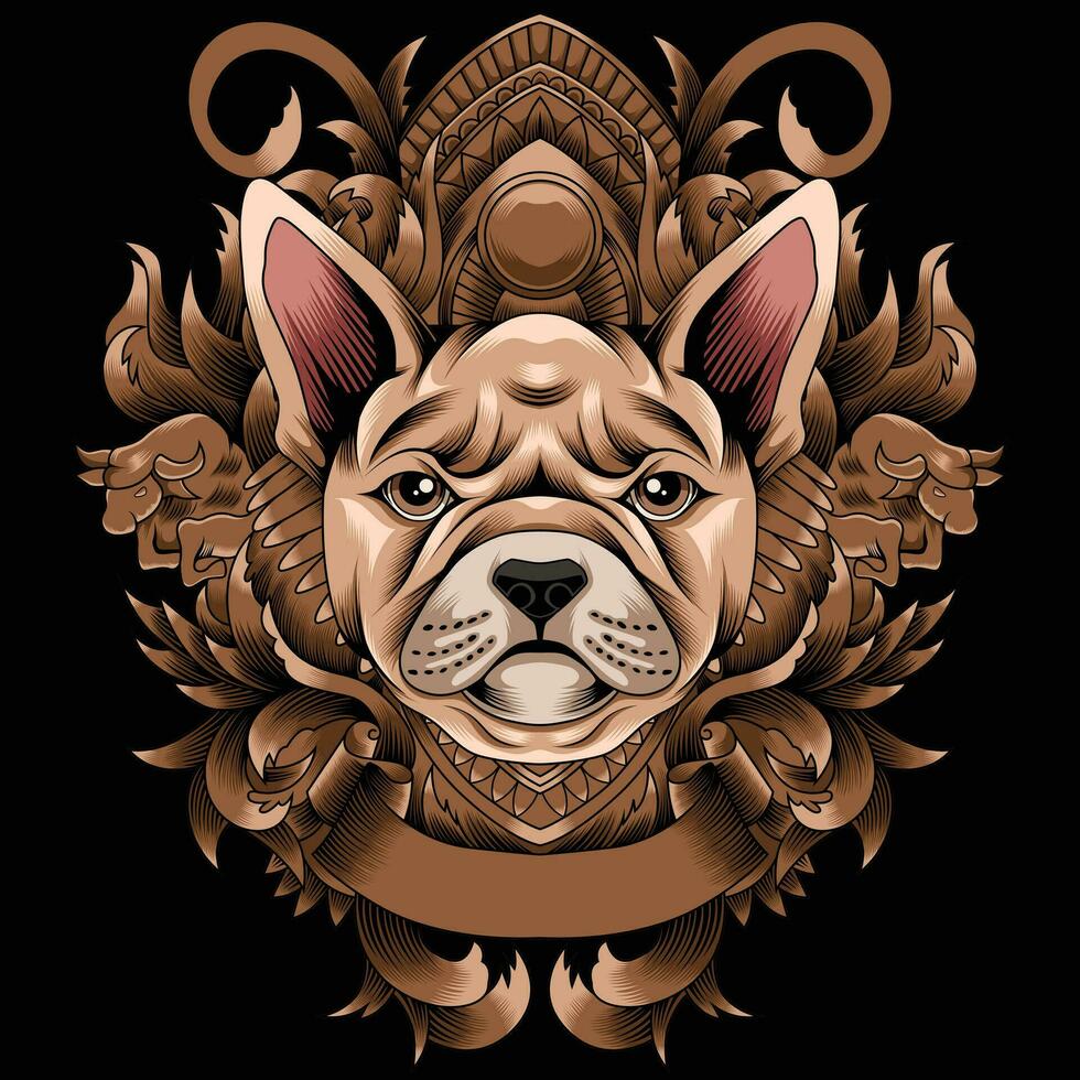 French bulldog vector illustration