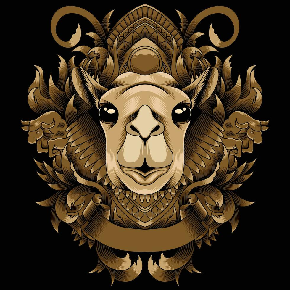 Camel head vector illustration