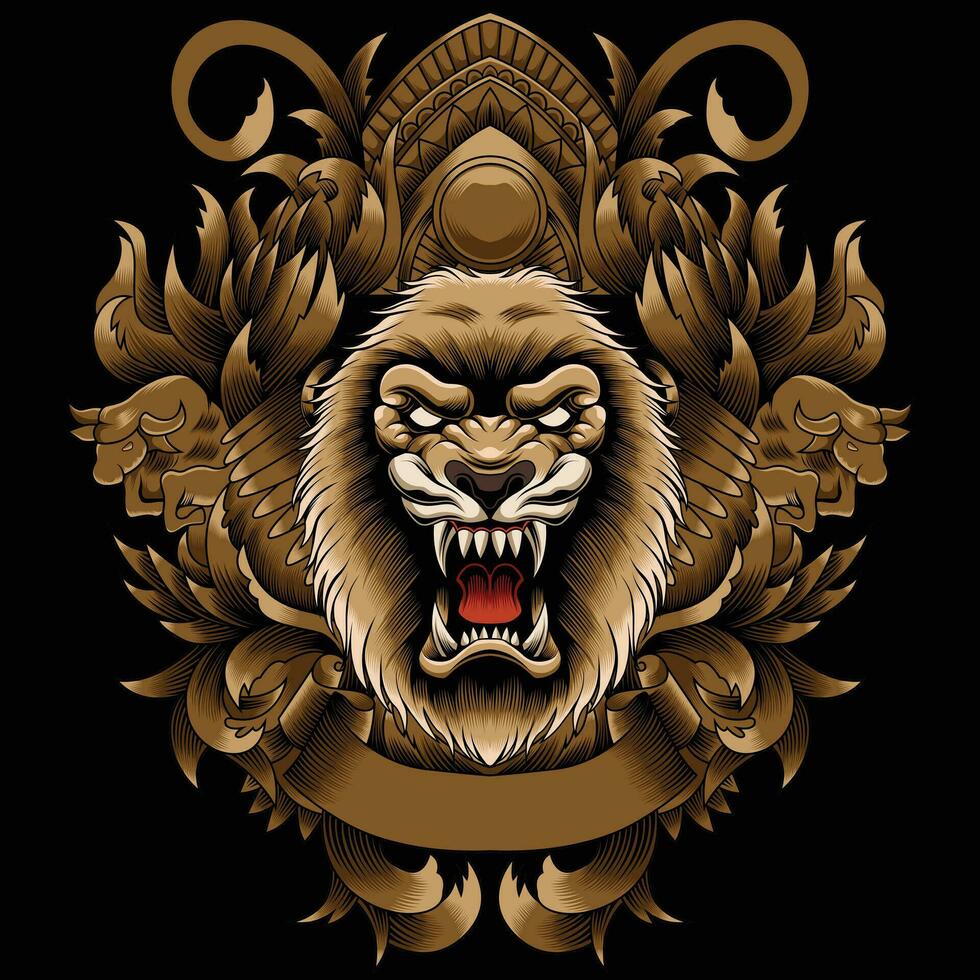Ilustración de vector de cabeza de león