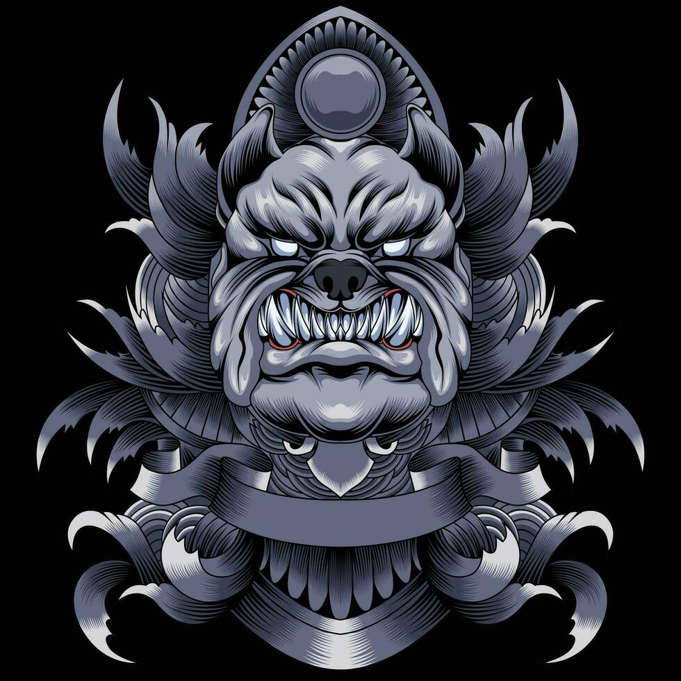 Bulldog head vector illustration