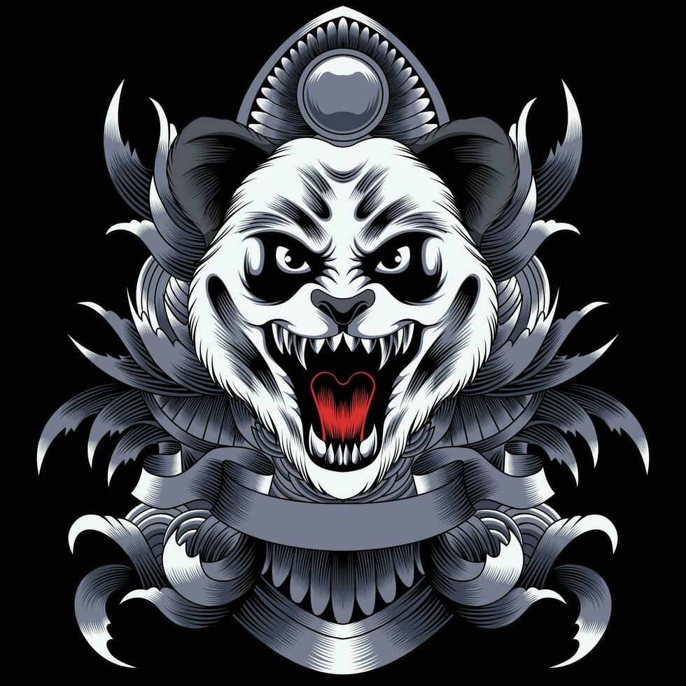 Panda head vector illustration