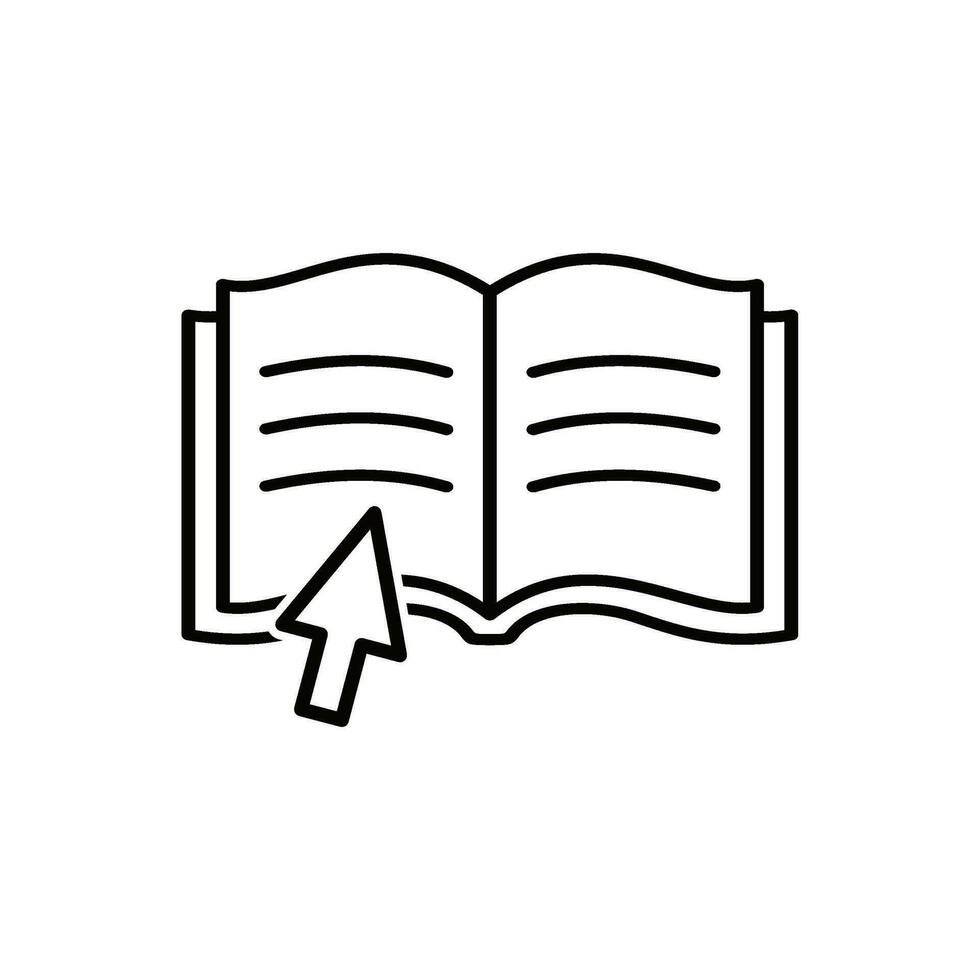 Online education flat icon with cursor vector