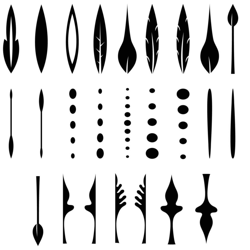 Leaf brush. Painter's brush. Black twigs. For decoration. vector