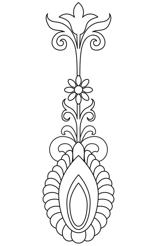 alfombra componentes negro rayas. alfombra oriental ornamento con floral motivos indio diseño elemento para alheña tatuaje, adulto colorante libro, saludo tarjeta, Boda invitación o spa belleza volantes. vector