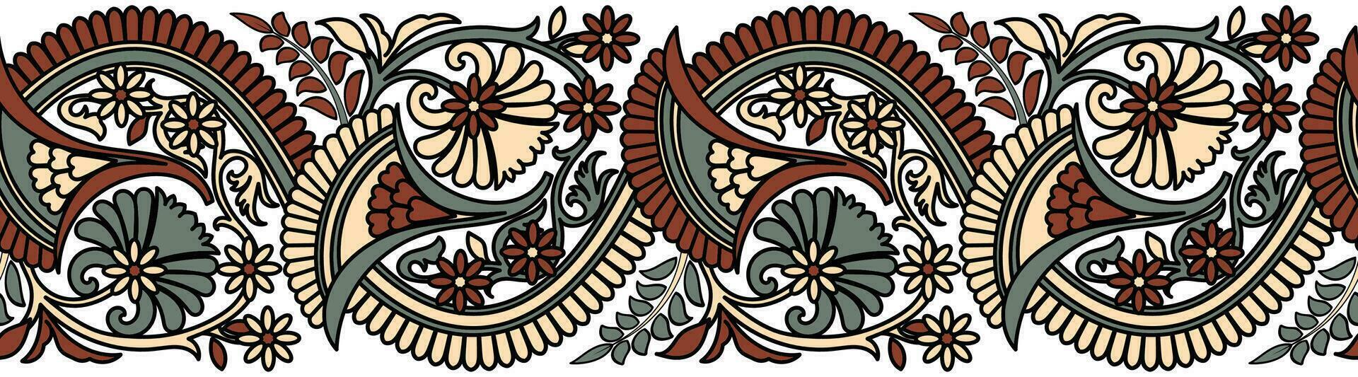 Vintage flower border. Paper decorative border. Embroidery. seamless flower vector