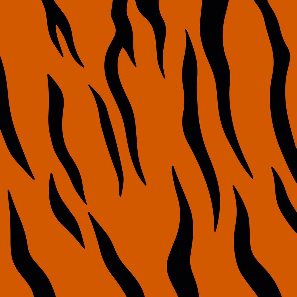 Tiger Pattern Background. Abstract Wild Animal Skin Print Design. Flat Vector Illustration.