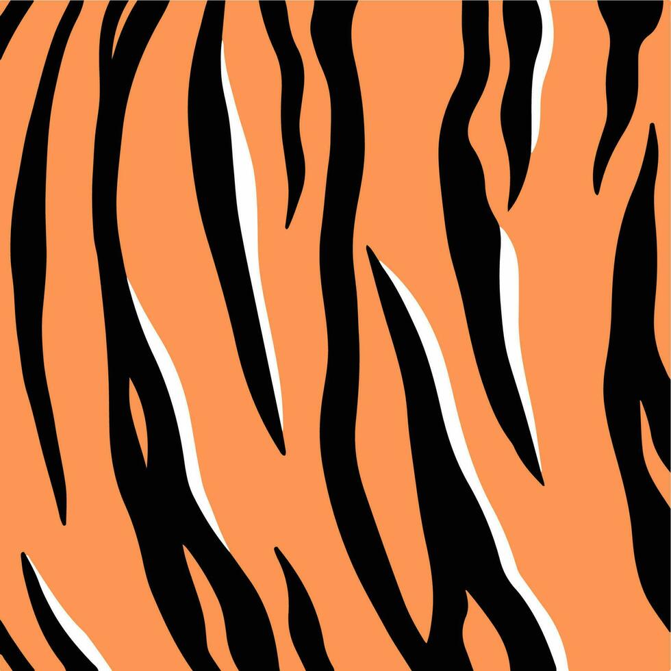 Tiger Pattern Background. Abstract Wild Animal Skin Print Design. Flat Vector Illustration.