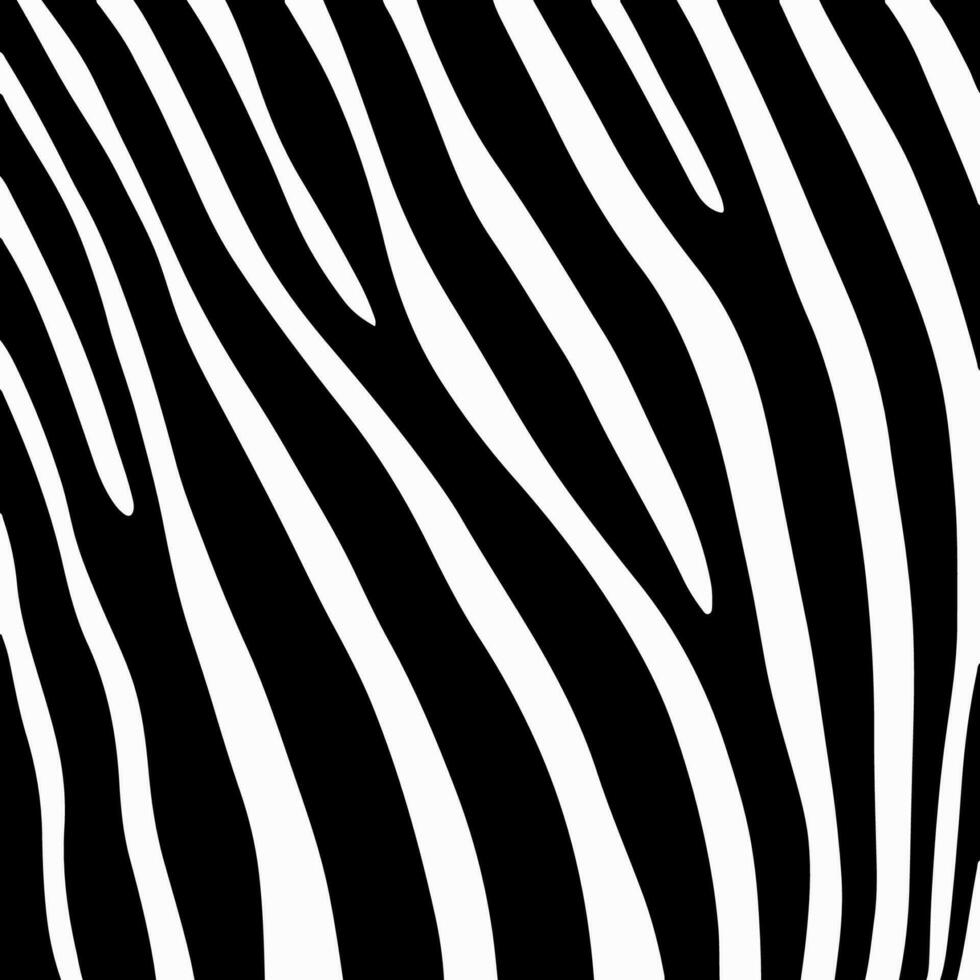 Zebra Pattern Background. Abstract Wild Animal Skin Print Design. Flat Vector Illustration.