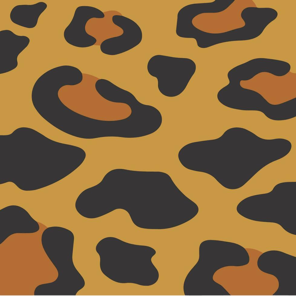 Leopard Pattern Background. Abstract Wild Animal Skin Print Design. Flat Vector Illustration.