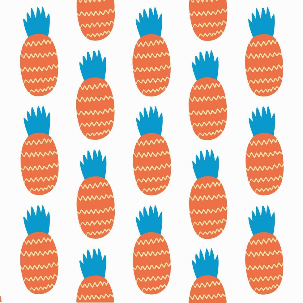 Pineapple Pattern Background. Social Media Post. Fruits Vector Illustration.