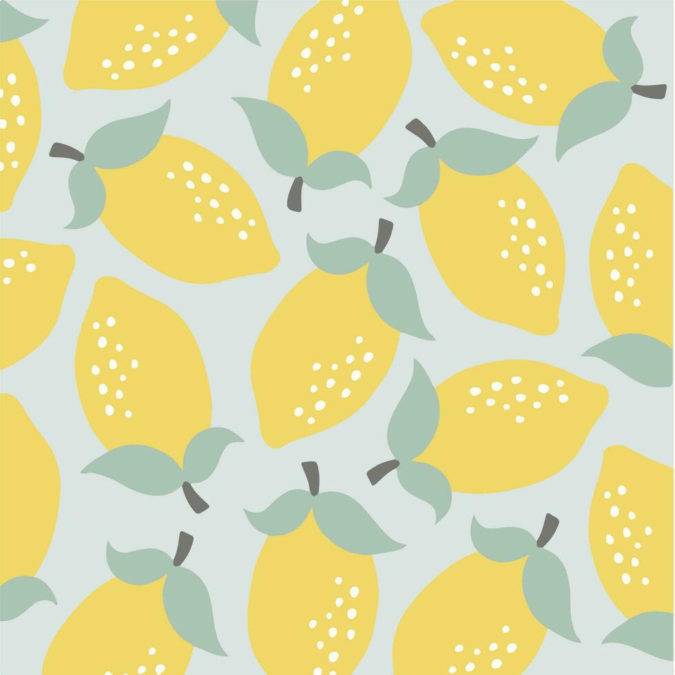 Lemon Pattern Background. Social Media Post. Fruits Vector Illustration.